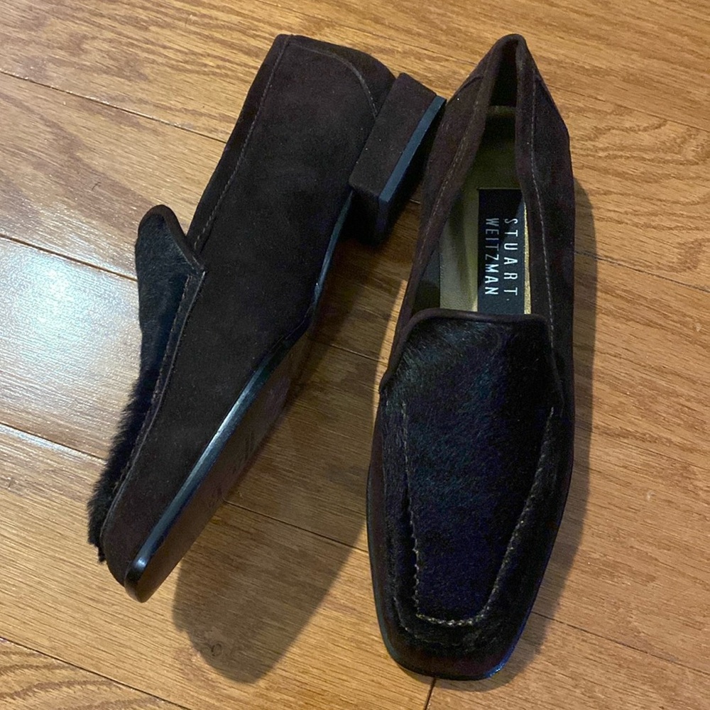 Stuart Weitzman pony hair & suede loafers | Size 4